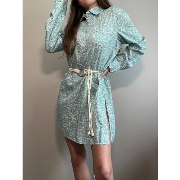 Liz Claiborne Light Blue Printed Mini Dress Tunic - Picture 1 of 6